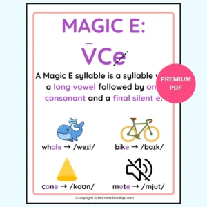 Magic E Poster Phonics
